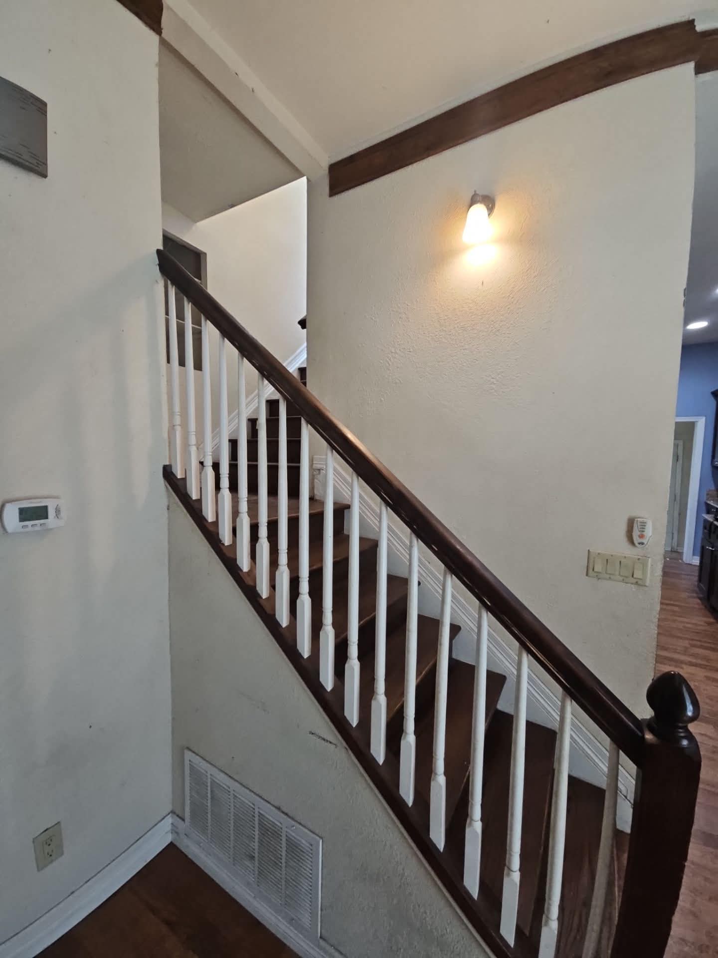 Interior staircase walls before painting